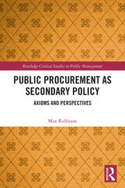 'Public Procurement as Secondary Policy', book cover. 
